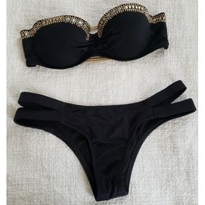 VS black and gold bikini